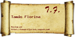 Tamás Florina névjegykártya
